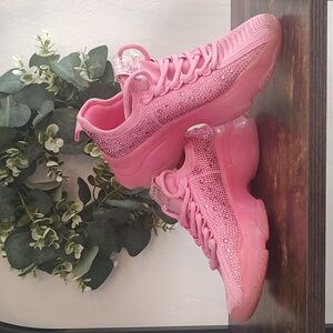 Steve Madden Pink Rhinestone Maxima Sneakers Kids Size 2